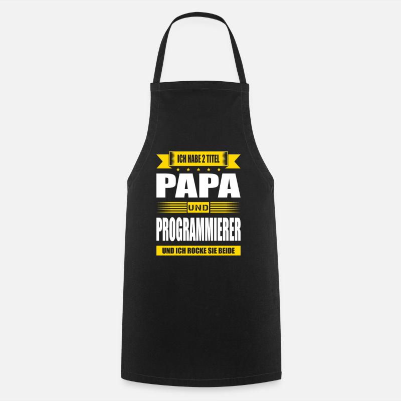 Zwei Titel Papa Und Programmierer IT Techniker - Kochschürze - Schwarz