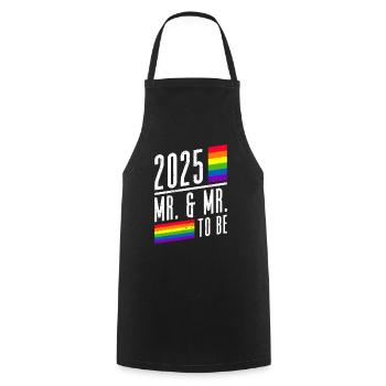 Gay Pride Hochzeit 2025 Homo-Ehe - Kochschürze - Schwarz - Vorne - AI Model Male 185 dark (185cm)
