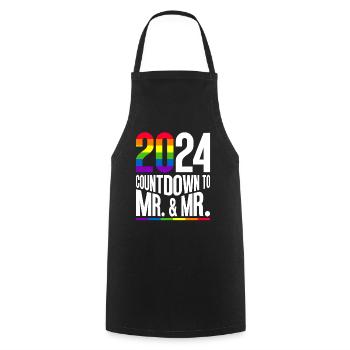 Gay Pride Wedding 2024 Gay Marriage - Cooking Apron - black - Front - AI Model Male 185 dark (185cm)