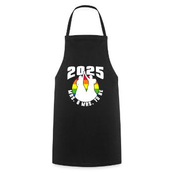 Gay Pride Lesbische Hochzeit 2025 Homo-Ehe - Kochschürze - Schwarz - Vorne - AI Model Male 185 dark (185cm)