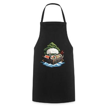 Sushi Yokai Japon Anime Streetwear Food Design - Tablier de cuisine - noir - Devant - AI Model Male 185 dark (185cm)