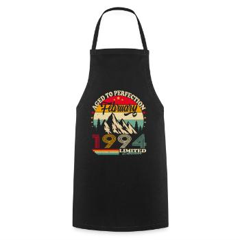 Februar 1994 Jahrgang Geburtstag Retro Geschenk - Kochschürze - Schwarz - Vorne - AI Model Male 185 dark (185cm)