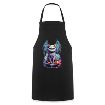 Pastell Goth Katze Dunkle Magie und Miau - Kochschürze - Schwarz - Vorne - AI Model Male 185 dark (185cm)