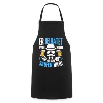 Junggesellenabschied T-Shirt Männer JGA Poltern - Kochschürze - Schwarz - Vorne - AI Model Male 185 dark (185cm)