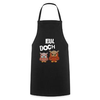 Owl Yes - Cooking Apron - black - Front - AI Model Male 185 dark (185cm)