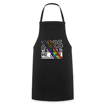 Gay Pride Hochzeit 2025 Homo-Ehe - Kochschürze - Schwarz - Vorne - AI Model Male 185 dark (185cm)