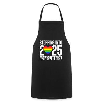 Gay Pride Lesbische Hochzeit 2025 Homo-Ehe - Kochschürze - Schwarz - Vorne - AI Model Male 185 dark (185cm)