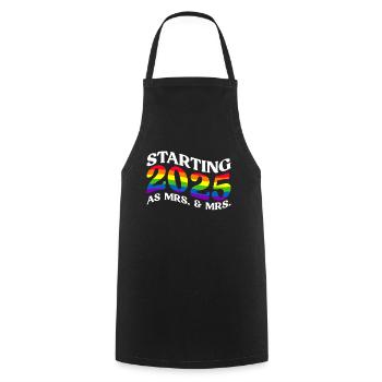 Gay Pride Lesbische Hochzeit 2025 Homo-Ehe - Kochschürze - Schwarz - Vorne - AI Model Male 185 dark (185cm)