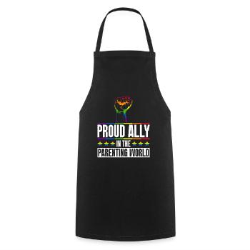 Gay Pride Fiers Parents Fils Gay - Tablier de cuisine - noir - Devant - AI Model Male 185 dark (185cm)