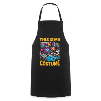 C’est mon costume des années 80 - Tablier de cuisine - noir - Devant - AI Model Male 185 dark (185cm)