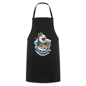 Sushi Yokai Monster Vintage Ukiyo-E Japan Kunst - Kochschürze - Schwarz - Vorne - AI Model Male 185 dark (185cm)