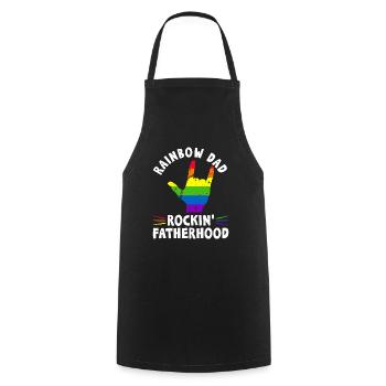 Gay Papa Allié Papa Fête des Pères - Tablier de cuisine - noir - Devant - AI Model Male 185 dark (185cm)