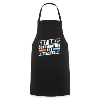 Gay Papa Allié Papa Fête des Pères - Tablier de cuisine - noir - Devant - AI Model Male 185 dark (185cm)