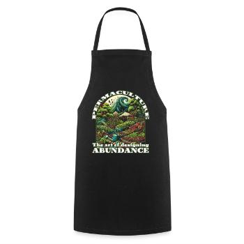Permaculture Garden Food Forest Design - Cooking Apron - black - Front - AI Model Male 185 dark (185cm)