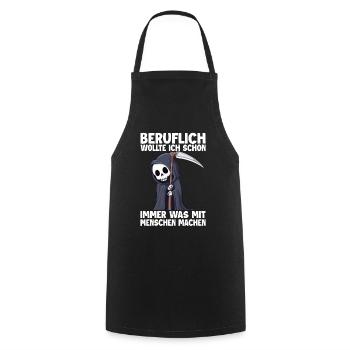 Sensenmann Lustiger Spruch Humor Sarkasmus Beruf - Kochschürze - Schwarz - Vorne - AI Model Male 185 dark (185cm)