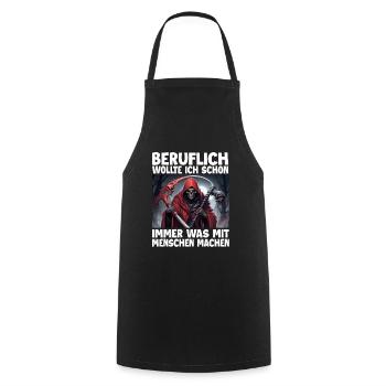 Sensenmann Lustiger Spruch Humor Sarkasmus Beruf - Kochschürze - Schwarz - Vorne - AI Model Male 185 dark (185cm)