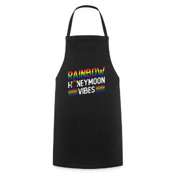 Gay Pride Wedding Gay Marriage - Cooking Apron - black - Front - AI Model Male 185 dark (185cm)
