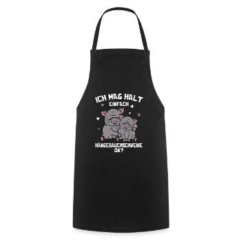 I just like pot-bellied pigs pig - Cooking Apron - black - Front - AI Model Male 185 dark (185cm)
