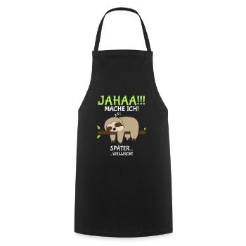 yes I might make sloth later - Cooking Apron - black - Front - AI Model Male 185 dark (185cm)