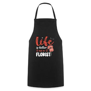 Floral Designer Floristry Floral Florist - Cooking Apron - black - Front - AI Model Male 185 dark (185cm)