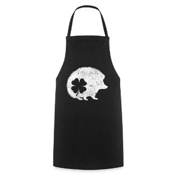 Hérisson de trèfle - Tablier de cuisine - noir - Devant - AI Model Male 185 dark (185cm)