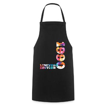 Colorful Birthday Limited Edition 1990 - Cooking Apron - black - Front - AI Model Male 185 dark (185cm)