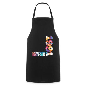 Colorful Birthday Limited Edition 1991 - Cooking Apron - black - Front - AI Model Male 185 dark (185cm)