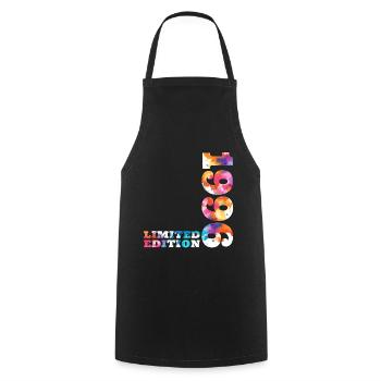 Colorful Birthday Limited Edition 1996 - Cooking Apron - black - Front - AI Model Male 185 dark (185cm)