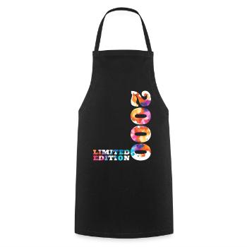 Colorful Birthday Limited Edition 2000 - Cooking Apron - black - Front - AI Model Male 185 dark (185cm)