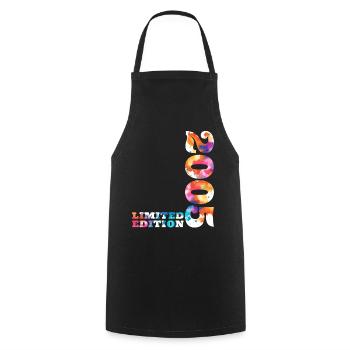 Colorful Birthday Limited Edition 2005 - Cooking Apron - black - Front - AI Model Male 185 dark (185cm)