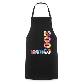 Colorful Birthday Limited Edition 2003 - Cooking Apron - black - Front - AI Model Male 185 dark (185cm)