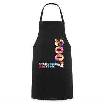 Colorful Birthday Limited Edition 2007 - Cooking Apron - black - Front - AI Model Male 185 dark (185cm)