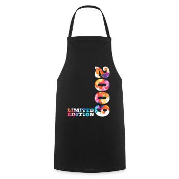 Colorful Birthday Limited Edition 2009 - Cooking Apron - black - Front - AI Model Male 185 dark (185cm)