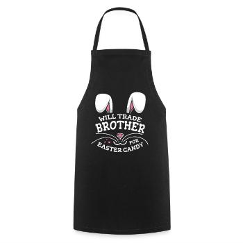 Échangera son frère contre des bonbons de Pâques - Tablier de cuisine - noir - Devant - AI Model Male 185 dark (185cm)