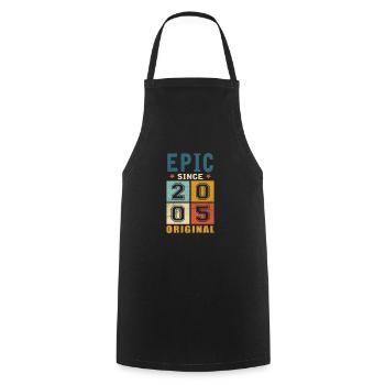 2005 Geburtstag Epic since - Kochschürze - Schwarz - Vorne - AI Model Male 185 dark (185cm)