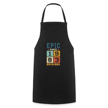1983 Birthday Epic since - Cooking Apron - black - Front - AI Model Male 185 dark (185cm)