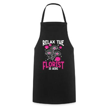 Floral Designer Floristry Floral Florist - Cooking Apron - black - Front - AI Model Male 185 dark (185cm)