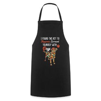 I found the key of hapiness - Tablier de cuisine - noir - Devant - AI Model Male 185 dark (185cm)