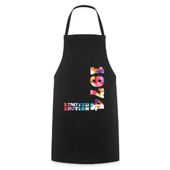 Anniversaire coloré édition limitée 1974 - Tablier de cuisine - noir - Devant - AI Model Male 185 dark (185cm)