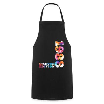 Colorful Birthday Limited Edition 1988 - Cooking Apron - black - Front - AI Model Male 185 dark (185cm)