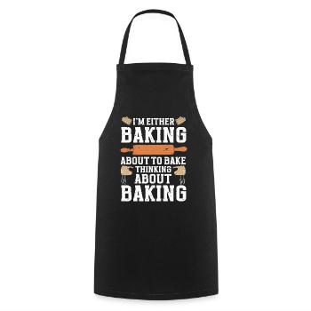 Cuisson Jeu de mots Cuire Cuisinier Chef Boulanger - Tablier de cuisine - noir - Devant - AI Model Male 185 dark (185cm)
