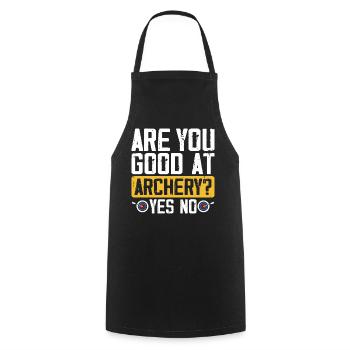 Are you good at archery? Yes No Fun Sports - Cooking Apron - black - Front - AI Model Male 185 dark (185cm)