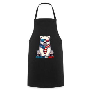 Independence Day, USA, America, Polar Bear, American - Cooking Apron - black - Front - AI Model Male 185 dark (185cm)