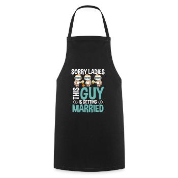 DÉSOLÉ Mesdames, ce GARS se marie - Tablier de cuisine - noir - Devant - AI Model Male 185 dark (185cm)