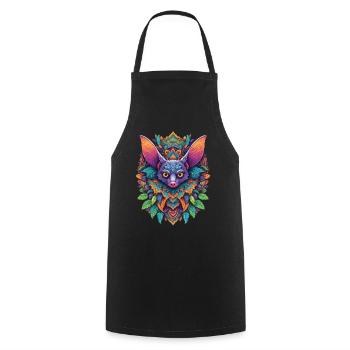 Fledermaus Mandala Traumfänger Design - Kochschürze - Schwarz - Vorne - AI Model Male 185 dark (185cm)