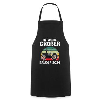 Ich Werde Großer Bruder 2024 - Kochschürze - Schwarz - Vorne - AI Model Male 185 dark (185cm)