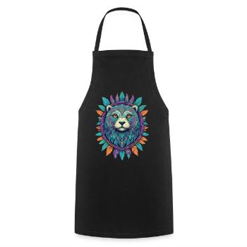 Sceau spirituel Mandala avec attrape-rêves - Tablier de cuisine - noir - Devant - AI Model Male 185 dark (185cm)