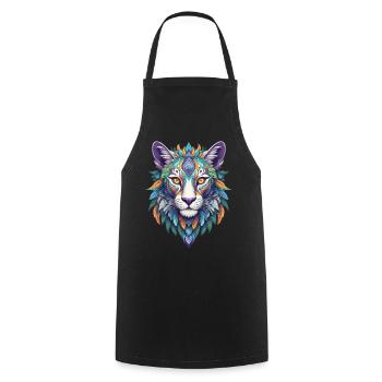 Spiritual Mandala Design - Cooking Apron - black - Front - AI Model Male 185 dark (185cm)