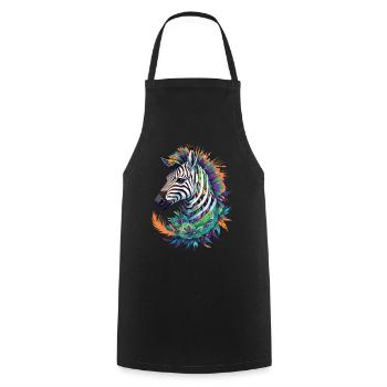 Zebra Spiritual Mandala Dream Catcher Design - Cooking Apron - black - Front - AI Model Male 185 dark (185cm)