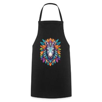 Zebra Mandala Dream Catcher Design In Bohemian Style - Cooking Apron - black - Front - AI Model Male 185 dark (185cm)
